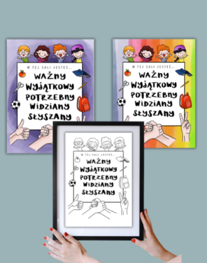 Plakat edukacyjny w różnych wersjach kolorystycznych