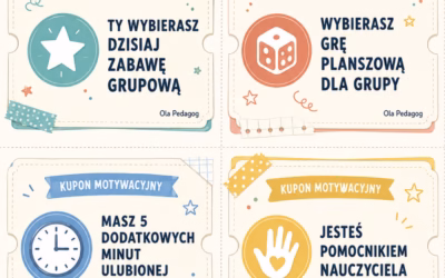 Kupony motywacyjne do świetlicy – zestaw materiałów do druku