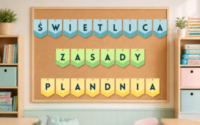 Napis ŚWIETLICA do druku – kolorowa dekoracja do świetlicy